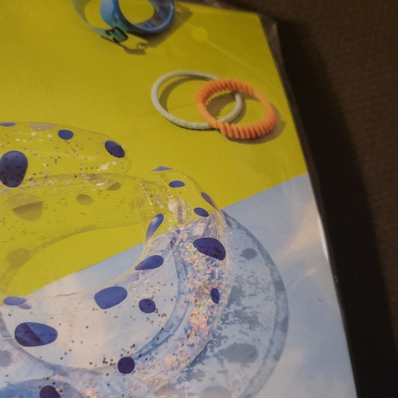 Sun Squad Inflatable Dalmatian Dog Split Ring Glitter Swim Tube Ages 3-6', 23" L - Picture 4 of 11